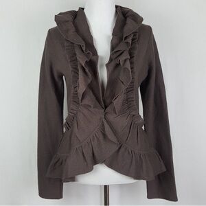 Anthropologie  Charlie & Robin wrapped in Ruffles cardigan